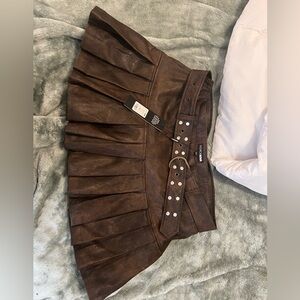 Fashion Nova leather pleated skirt